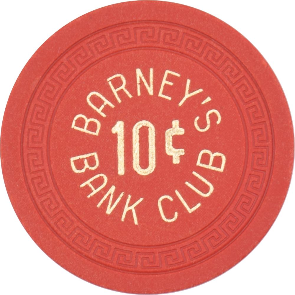 Bank Club Barney's Casino Fallon Nevada 10 Cent Chip 1965