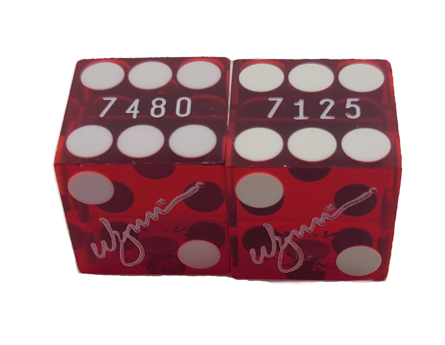 Wynn Casino Las Vegas Nevada Pair of Red Dice Logo Matching