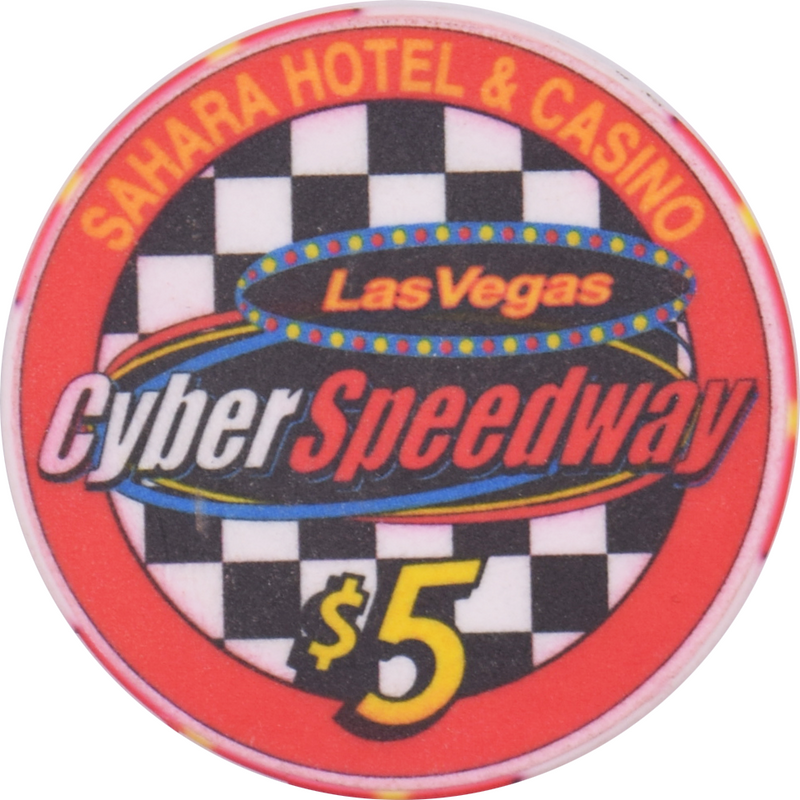 Sahara Casino Las Vegas Nevada $5 NASCAR Cafe Cyber Speedway Chip 2000