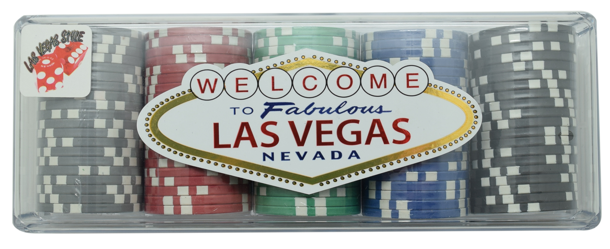 Las Vegas Sign Chip Set With Cover Tray 100 Chips Set