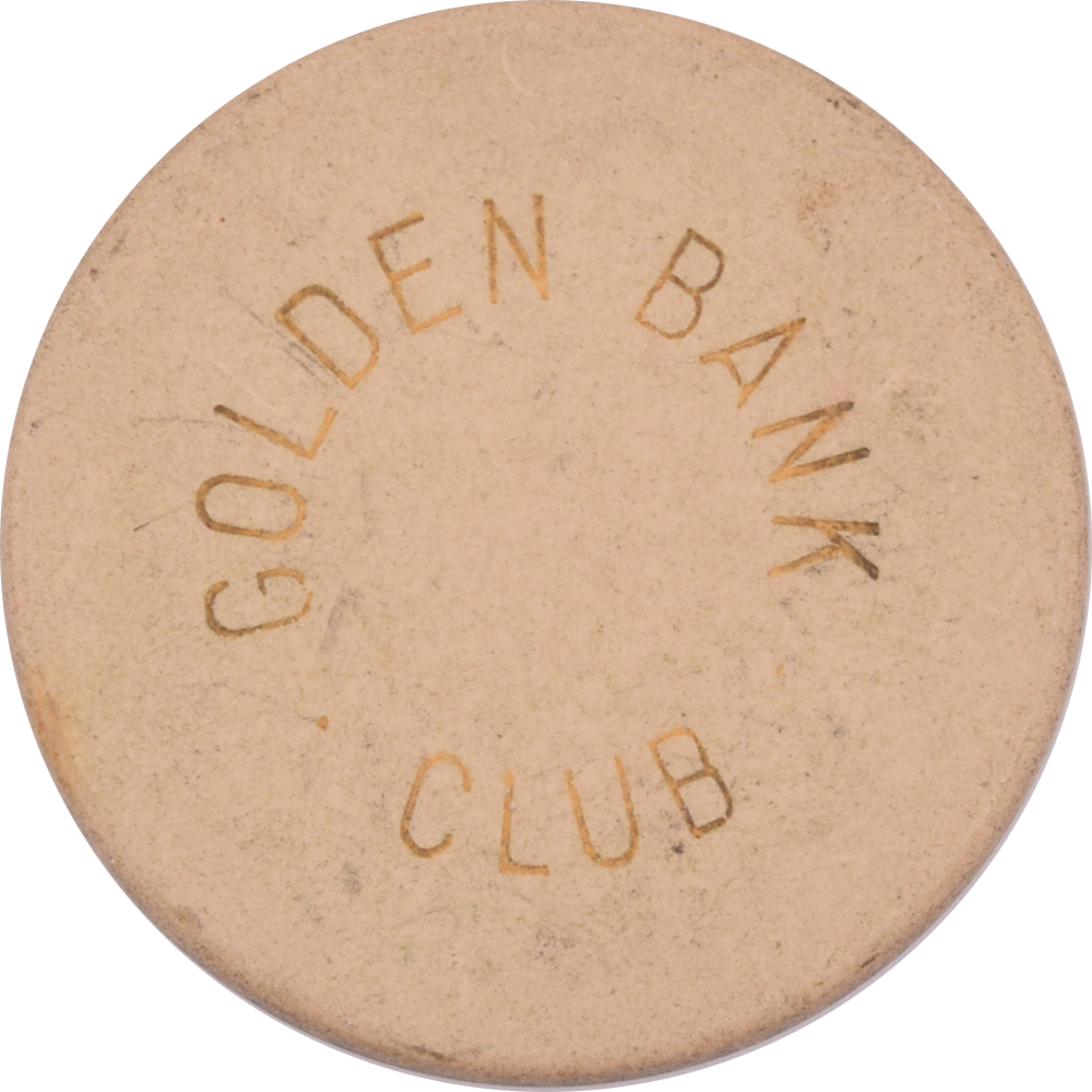 Golden Bank Club / Bank Club Casino Reno Nevada White Plain Chip 1930s