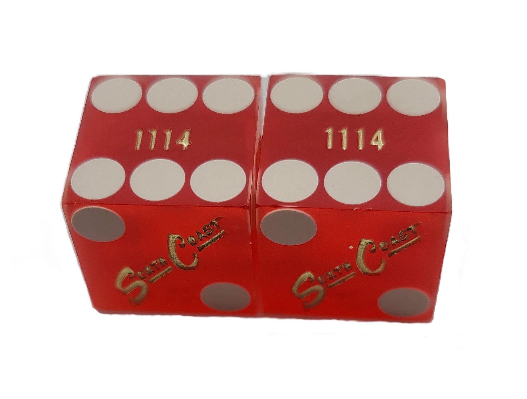 South Coast Casino Las Vegas Nevada Pair of Used Matching Dice