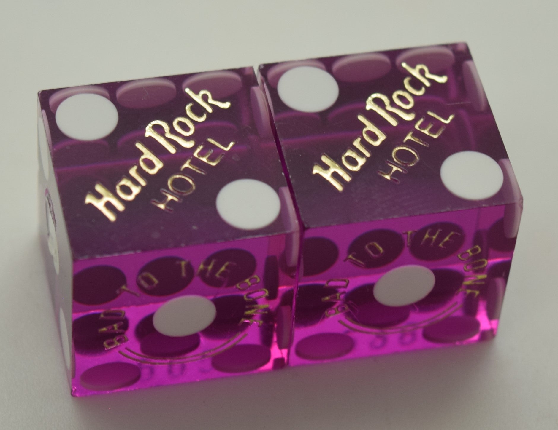 Hard Rock Used Purple Casino Dice Las Vegas Nevada 1990's Matching Numbers