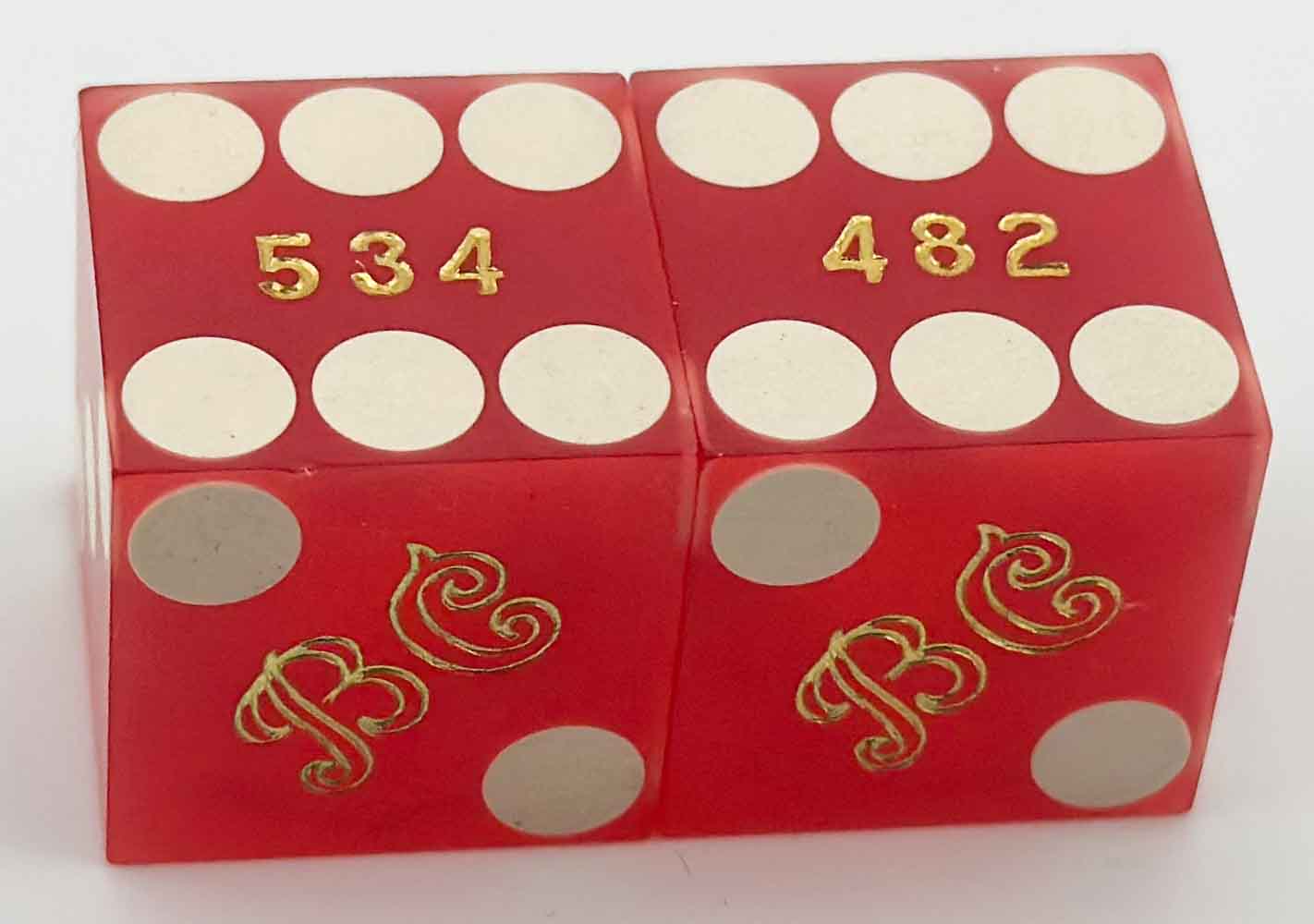 Barbary Coast Casino Used Red Dice Las Vegas Nevada 1980's/90's