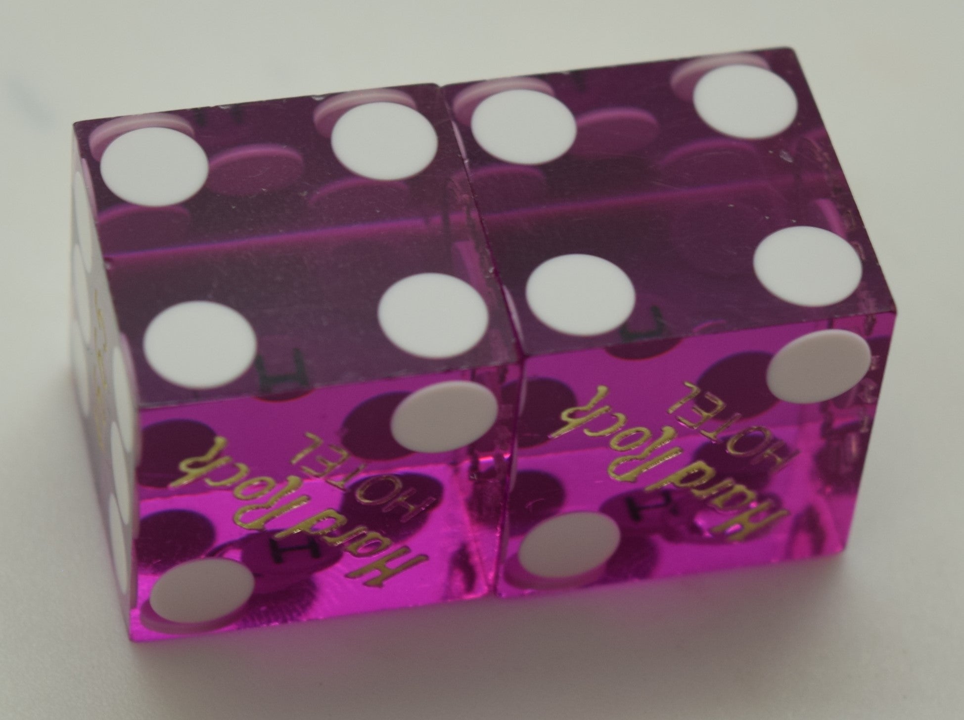 Hard Rock Used Purple Casino Dice Las Vegas Nevada 1990's Matching Numbers