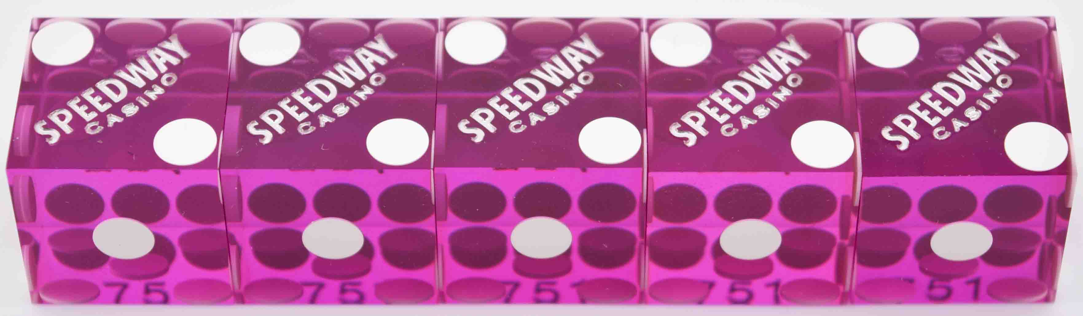 Speedway Casino N. Las Vegas Nevada Purple Stick of Matching Number Dice