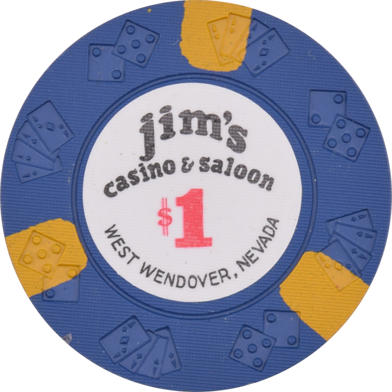 Jim's Casino Wendover Nevada $1 DieCar Chip 1978