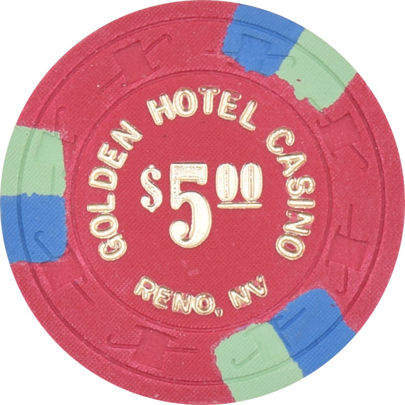 Golden Hotel Casino Reno Nevada $5 Chip 1980
