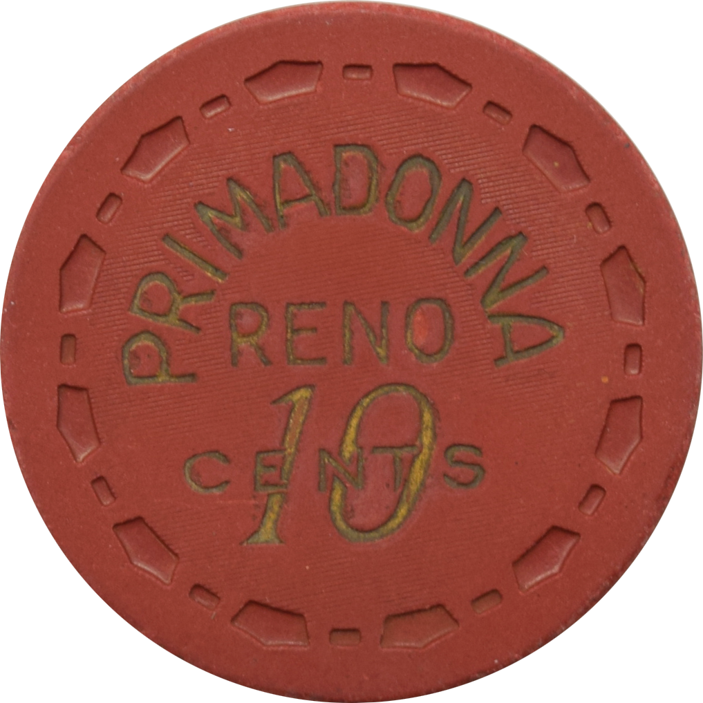 Primadonna Casino Reno Nevada 10 Cent Chip 1955