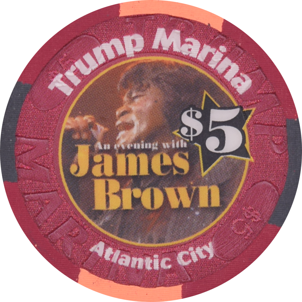 Trump Marina Casino Atlantic City New Jersey $5 James Brown Chip