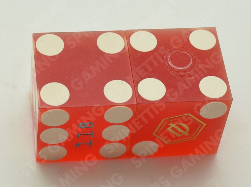 Desert Inn (DI) Casino Las Vegas Nevada Pair of Red Matching Number Dice