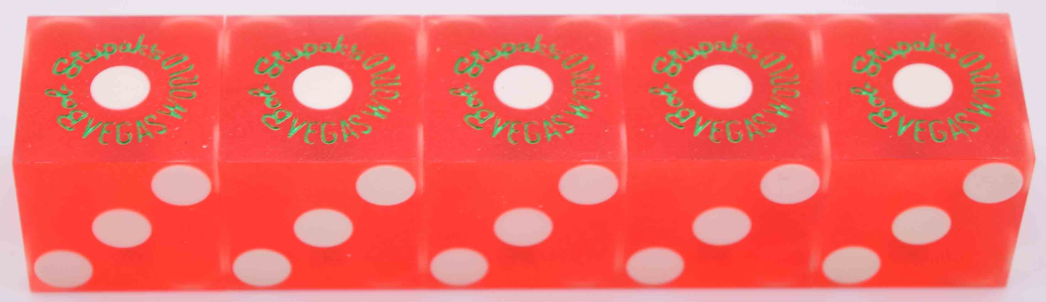 Vegas World Casino Las Vegas Nevada Used Stick of Matching Numbers Casino Dice