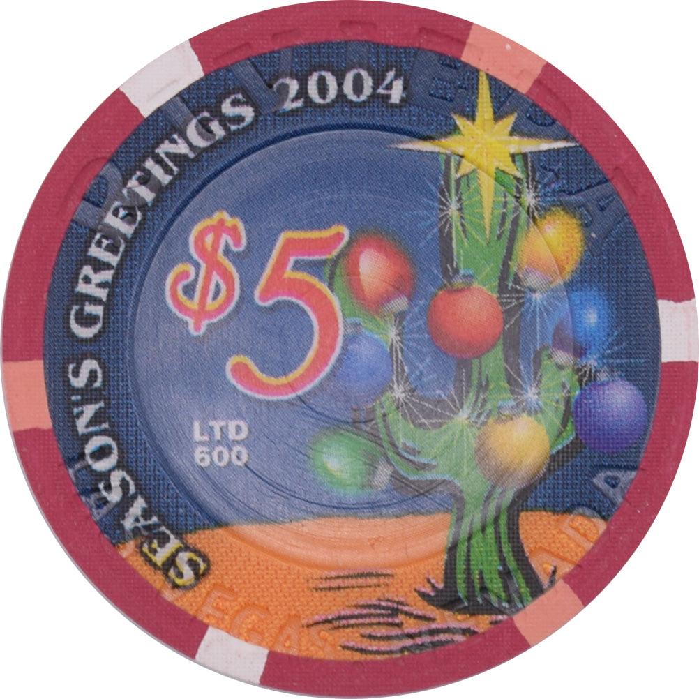 Riviera Casino Las Vegas Nevada $5 Christmas / Season's Greetings Chip 2004