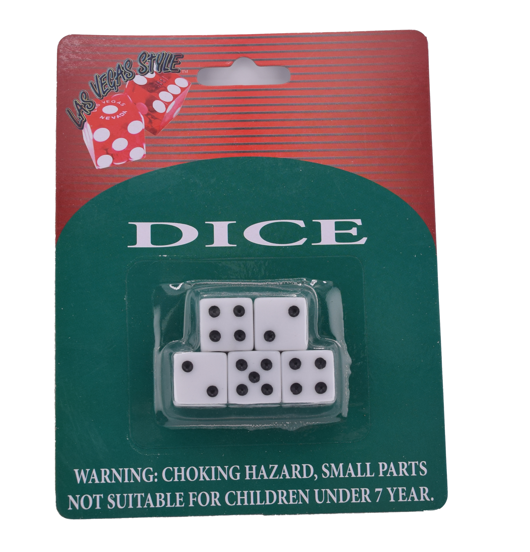 Set of 5 White Dice 15mm