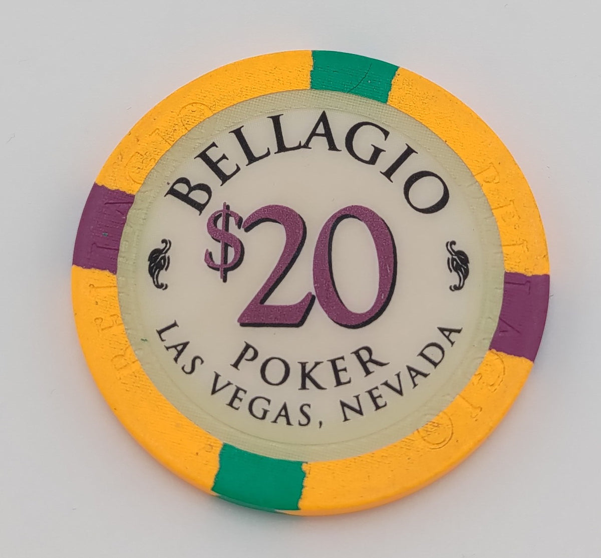 Bellagio Casino Las Vegas Nevada $20 Chip 1998