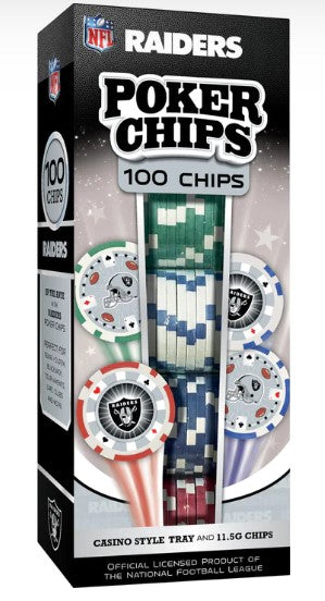 Las Vegas Raiders Casino Style 100 Piece Poker Set