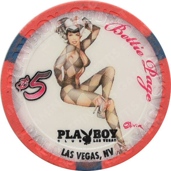 Playboy Palms Casino Las Vegas Nevada $5 Bettie Page Chip 2009