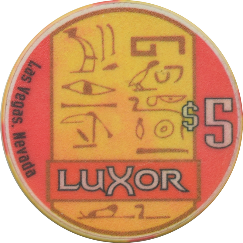 Luxor Casino Las Vegas Nevada $5 Fifth Anniversary Chip 1998