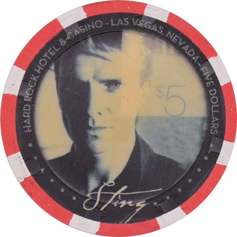 Hard Rock Casino Las Vegas Nevada $5 Sting (Brand New Day) - 1 Pips Chip 2004