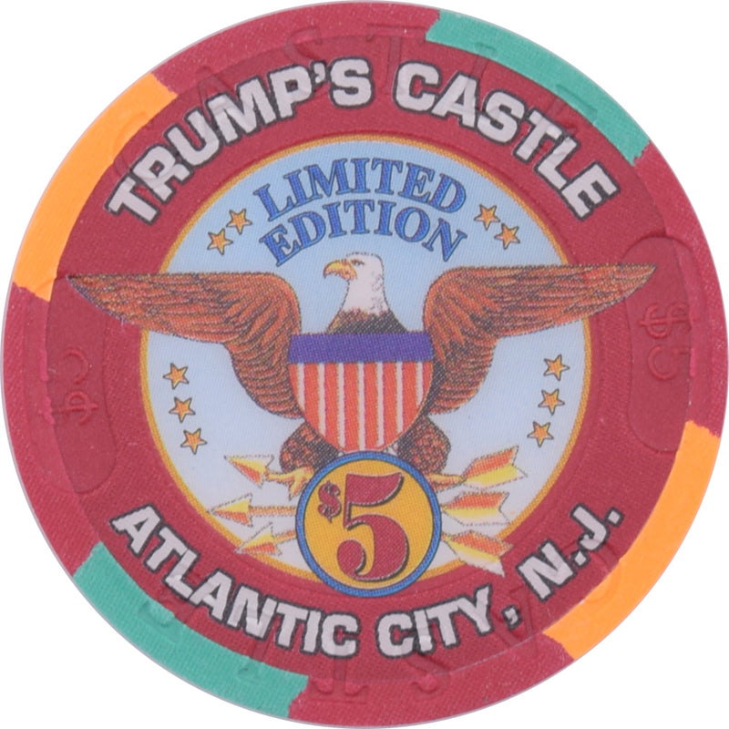 Trump's Castle Casino Atlantic City New Jersey $5 Veteran's Day Chip 1996