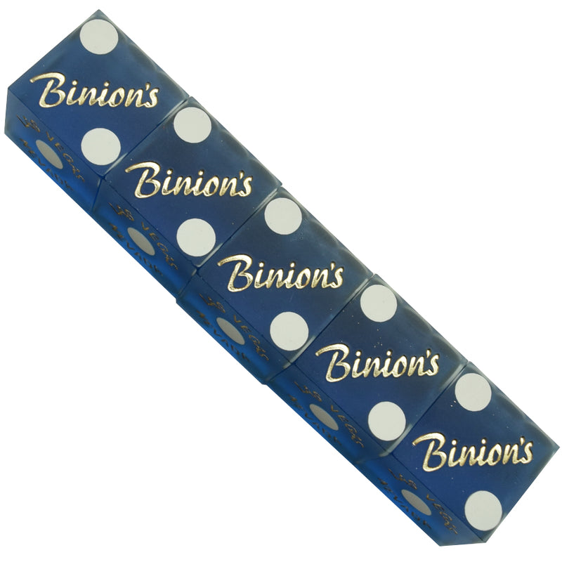 Binion's Casino Stick of Blue 5 Used Casino Dice Las Vegas