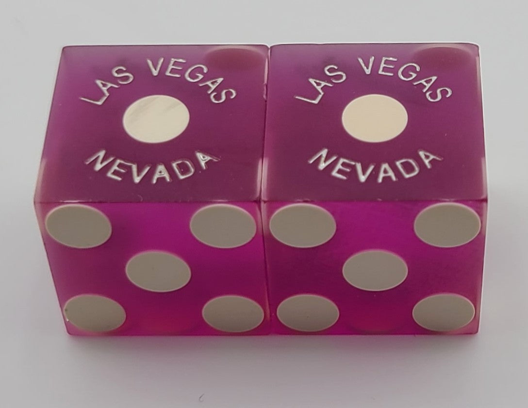 Flamingo Casino Las Vegas Nevada Pair of Purple Used Dice Matching Numbers 2000's