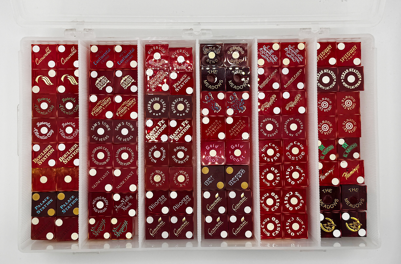 Dice Collection 48 Pairs Multiple Casinos In Protective Box