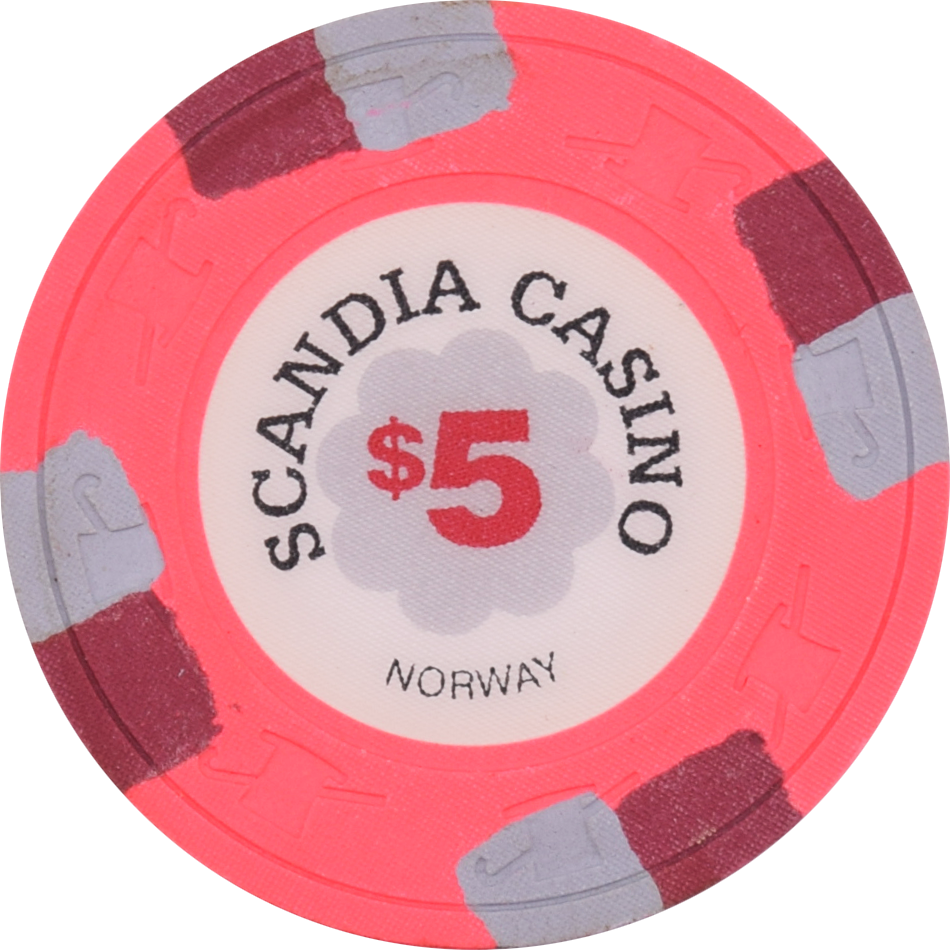 Scandia Casino $5 Round Inlay Chip Paulson Fantasy