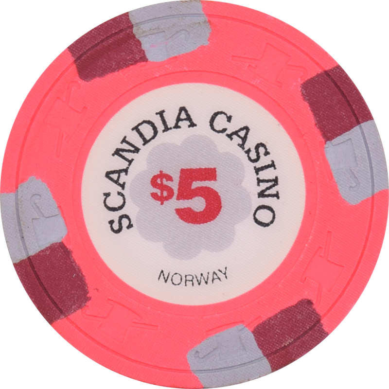 Scandia Casino $5 Round Inlay Chip Paulson Fantasy
