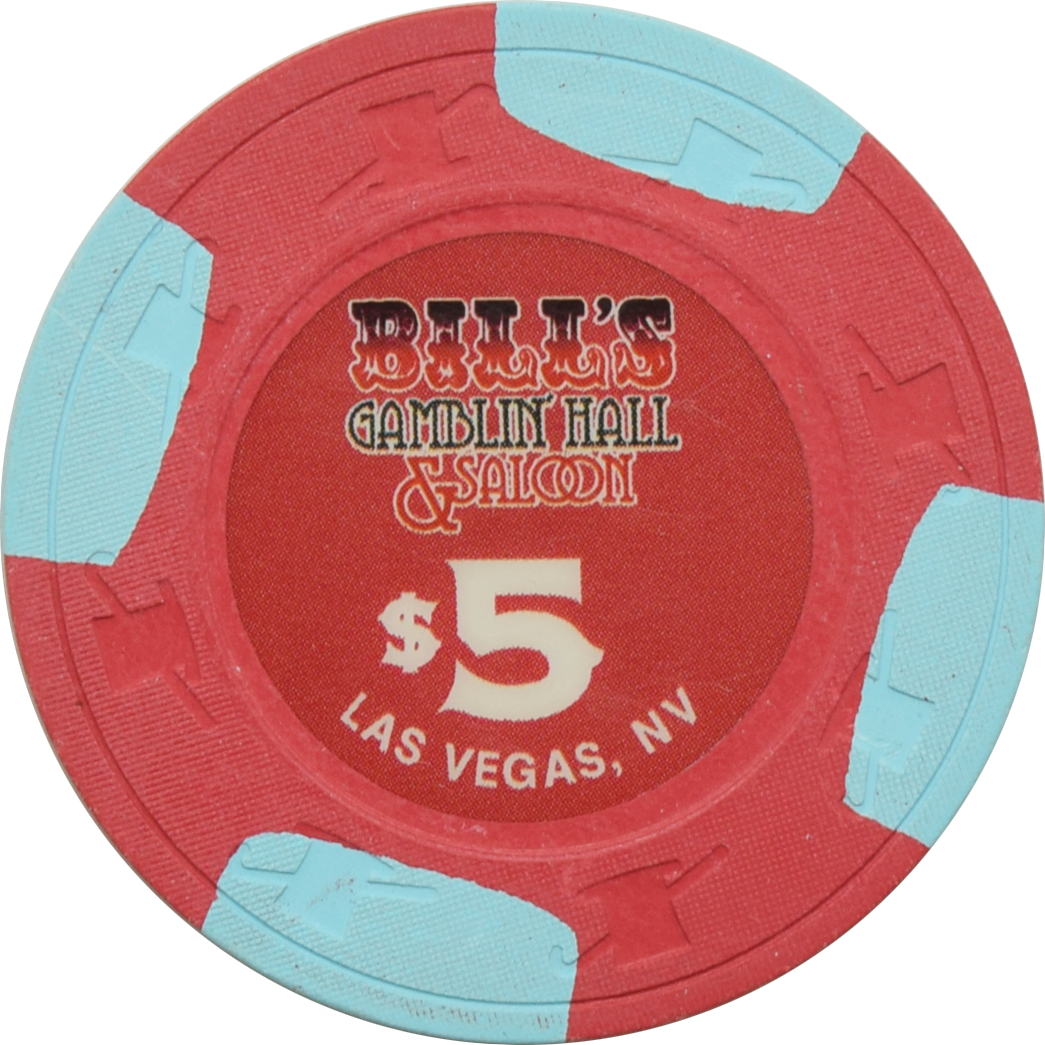 Bill's Gamblin' Hall & Saloon Casino Las Vegas Nevada $5 Chip 2007