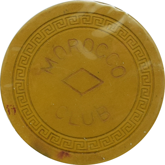 Morocco Club Casino Habana Cuba Yellow Diamond Roulette Chip