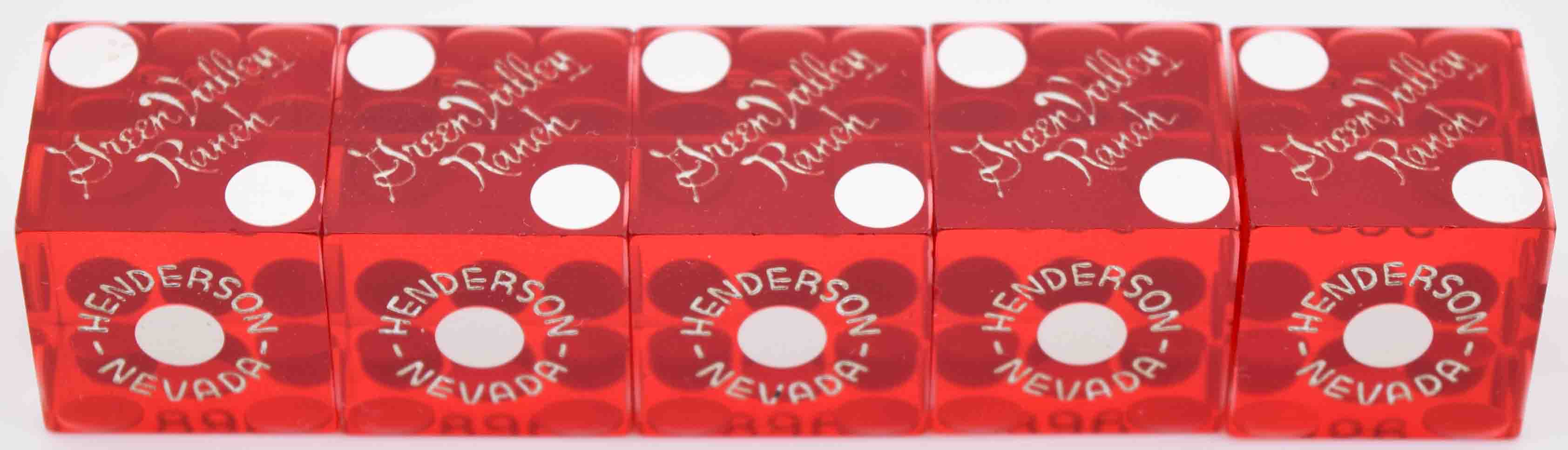 Green Valley Ranch Casino Henderson Nevada Red Stick of Matching Number Dice