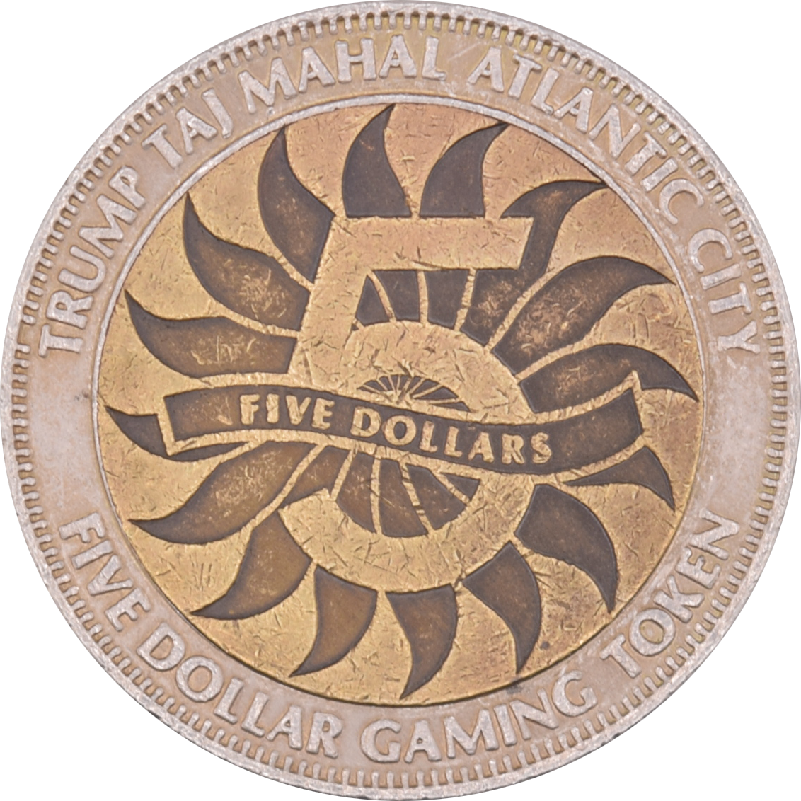 Trump Taj Mahal Casino Atlantic City New Jersey $5 Token