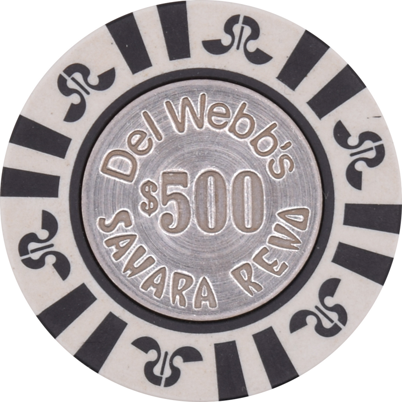 Sahara Del Webb's Casino Reno Nevada $500 Spun Chip 1990s