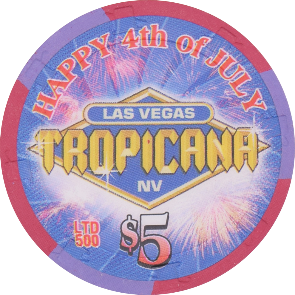 Tropicana Casino Las Vegas Nevada $5 4th of July Chip 2004