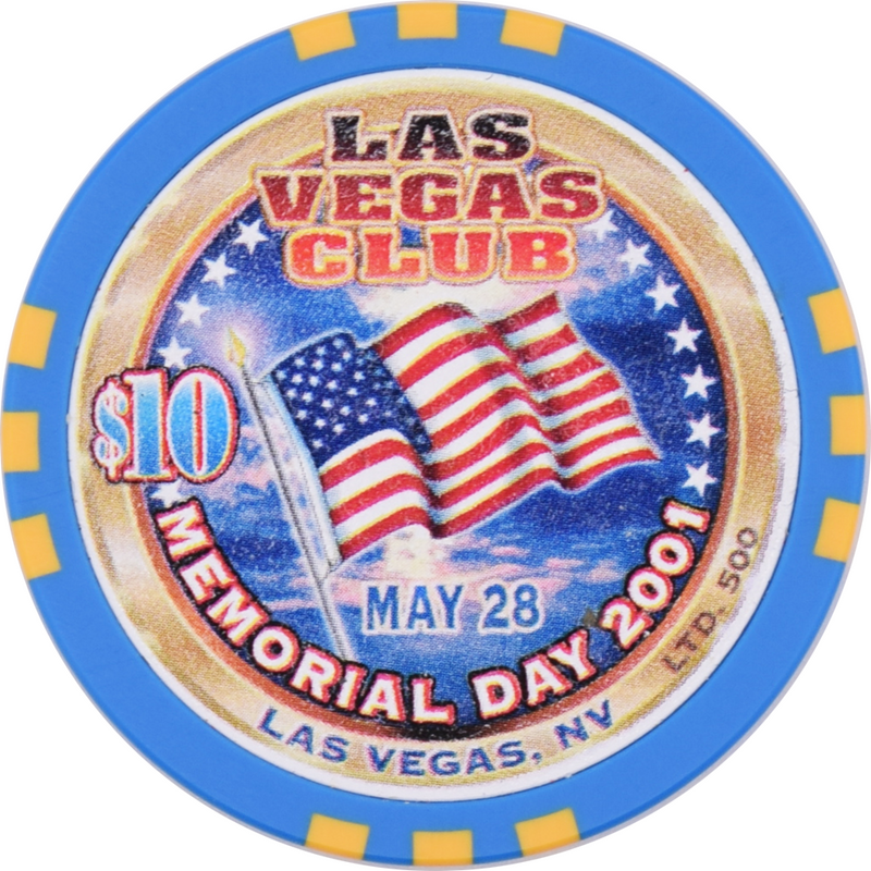 Las Vegas Club Casino Las Vegas Nevada $5 Memorial Day Chip 2001