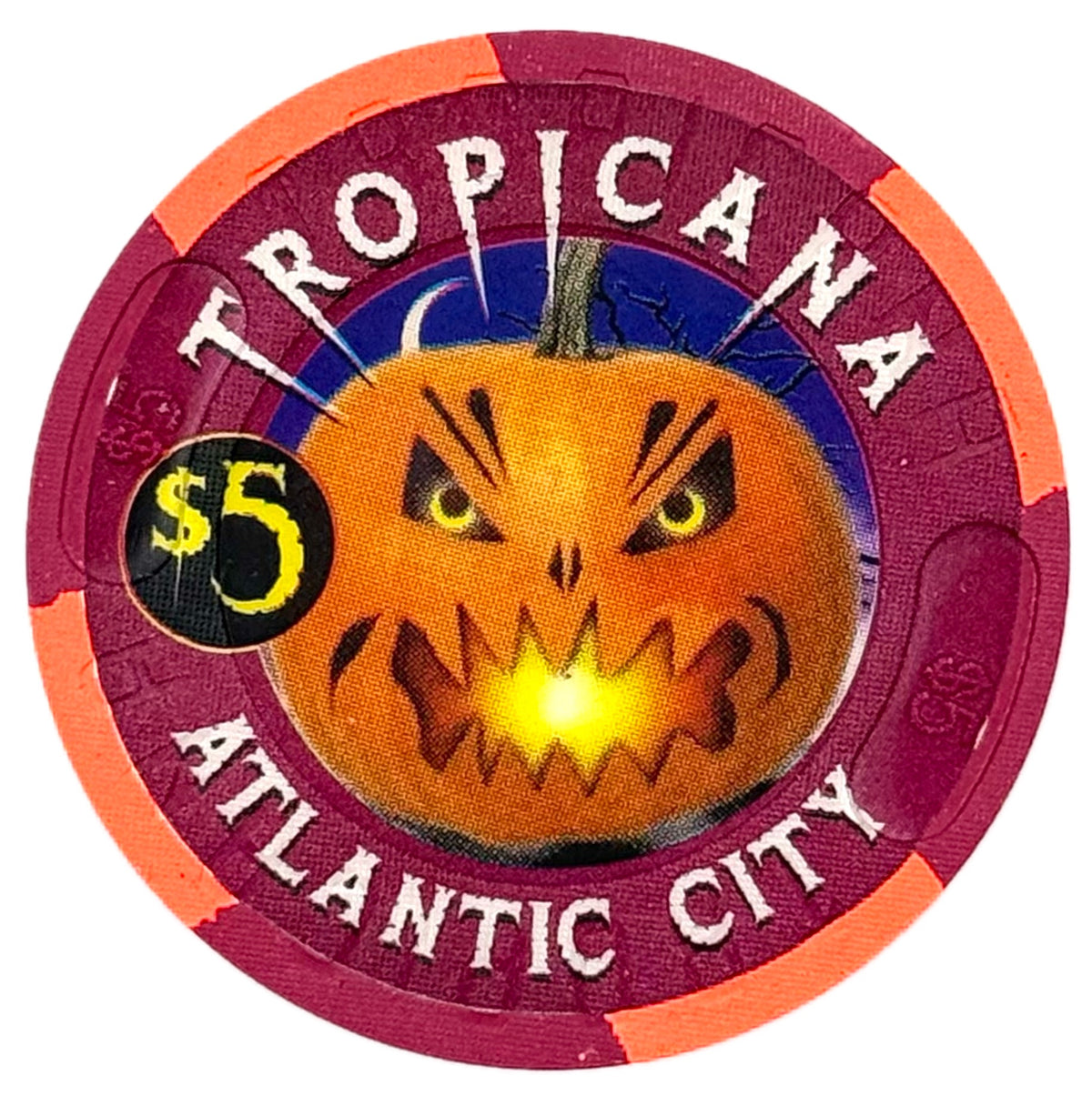Tropicana Casino Atlantic City NJ $5 Halloween Chip 2000
