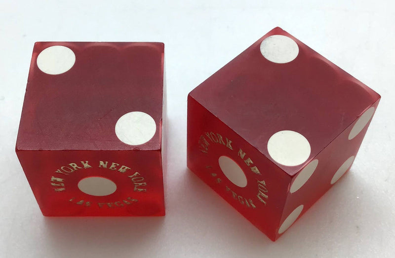 New York New York Las Vegas Nevada Dice Matching Pair Red