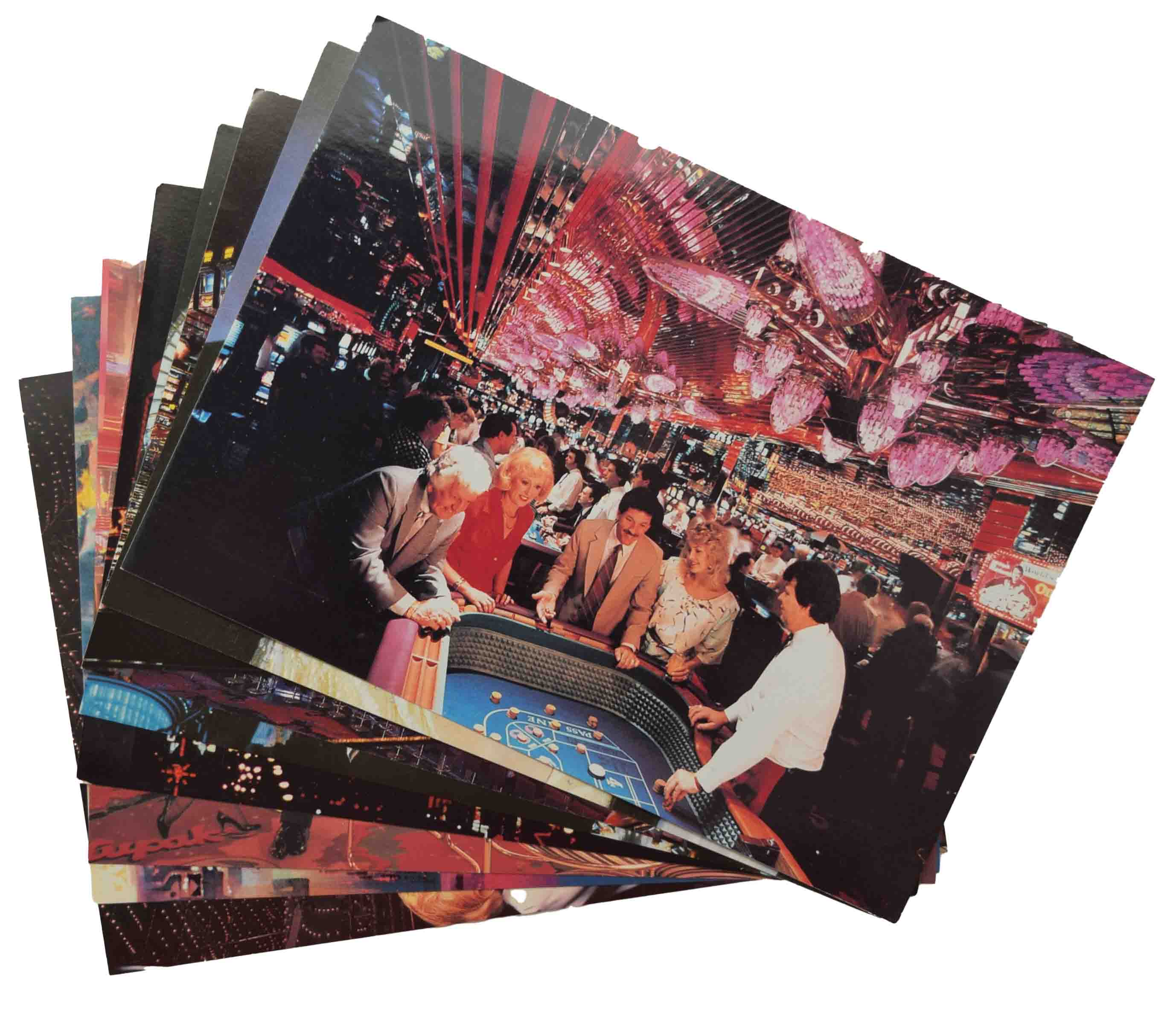 Vegas World Casino Set of 8 Different Postcards