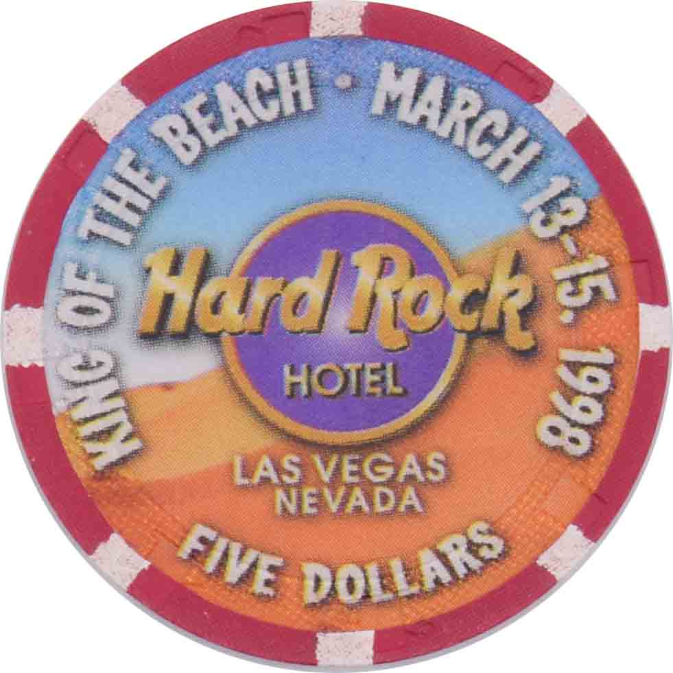 Hard Rock Casino Las Vegas Nevada $5 King of the Beach Chip 1998