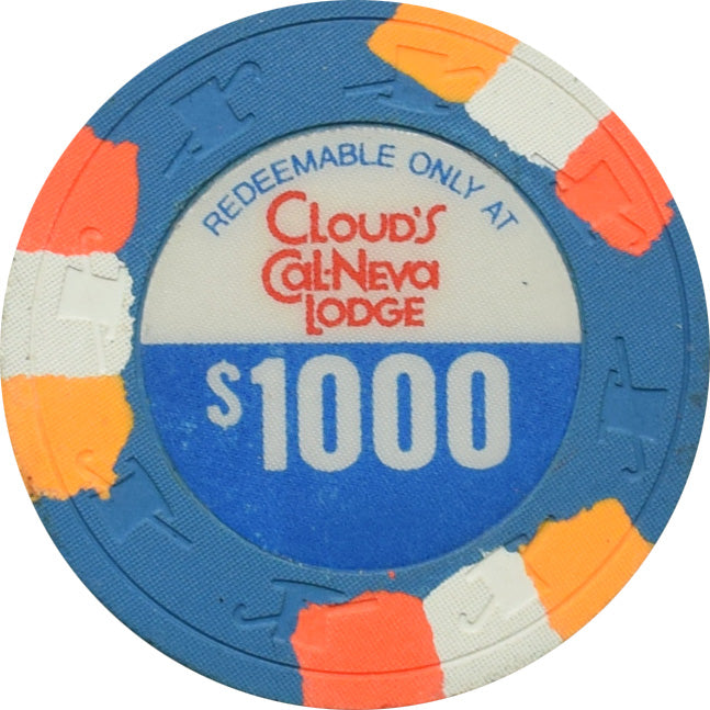 Cloud's Cal-Neva Lodge Casino Lake Tahoe Nevada $1000 Chip 1980