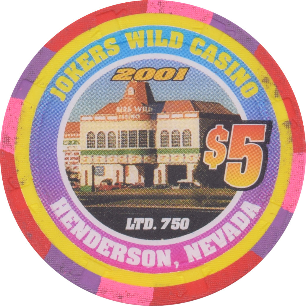 Jokers Wild Casino Henderson Nevada $5 Richard Petty Chip 2001