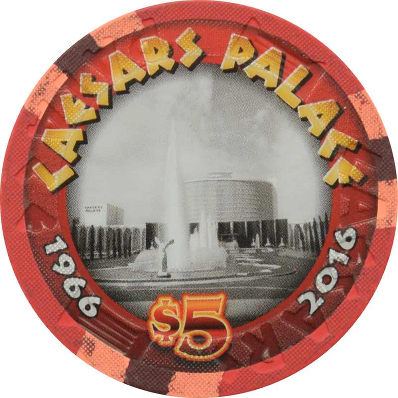 Caesars Palace Casino Las Vegas Nevada $5 50th Anniversary Black and White Photo Chip 2016
