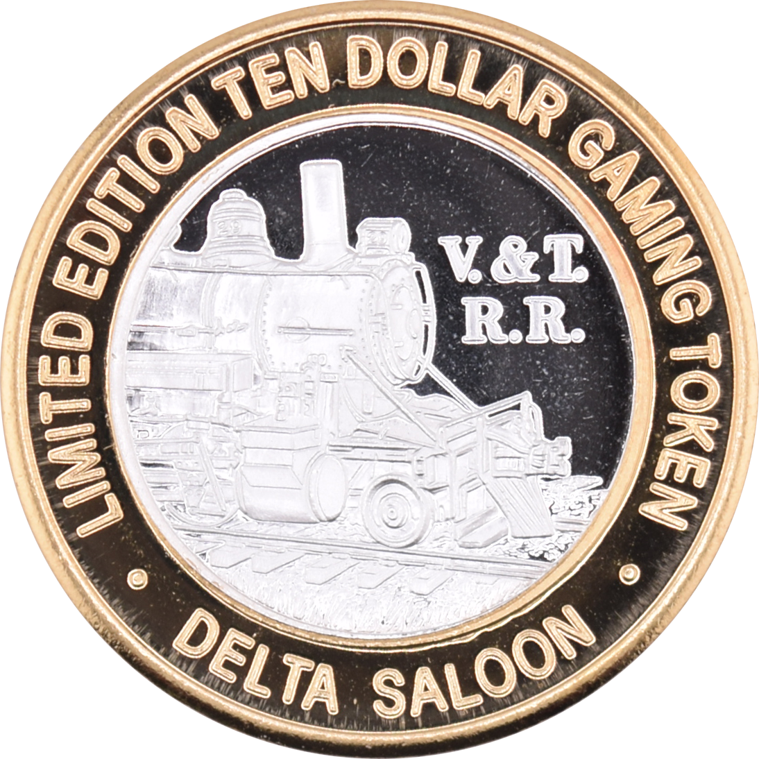 Delta Saloon (Club) Virginia City Nevada "V & T Railroad" $10 Silver Strike Silver Clad 2008