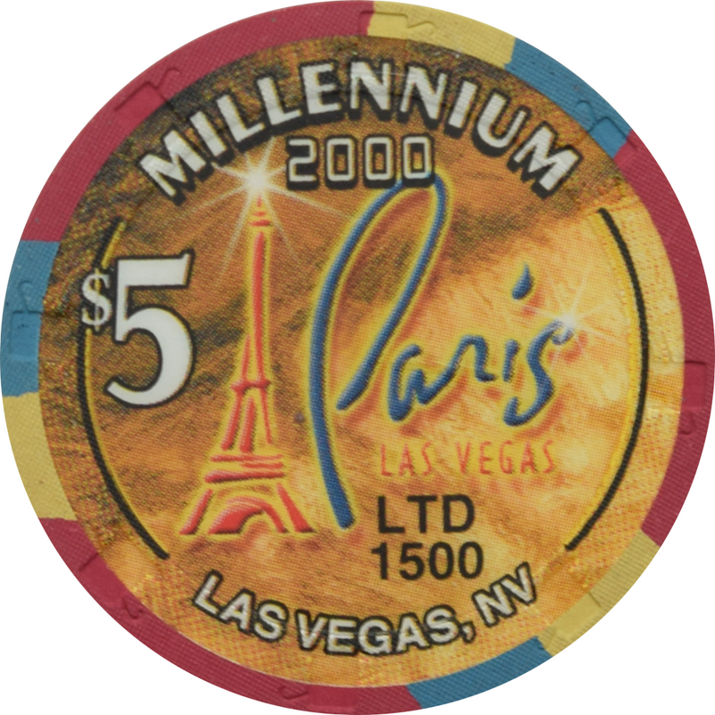 Paris Casino Las Vegas Nevada $5 Chip Millennium 1999