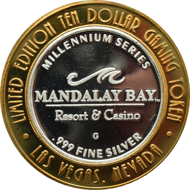 Mandalay Bay Casino Las Vegas "Parrots" $10 Silver Strike .999 Fine Silver 1999