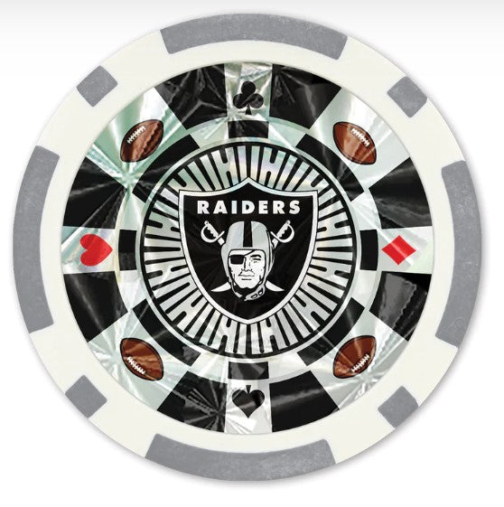 Las Vegas Raiders Casino Style 20 Piece Poker Chips