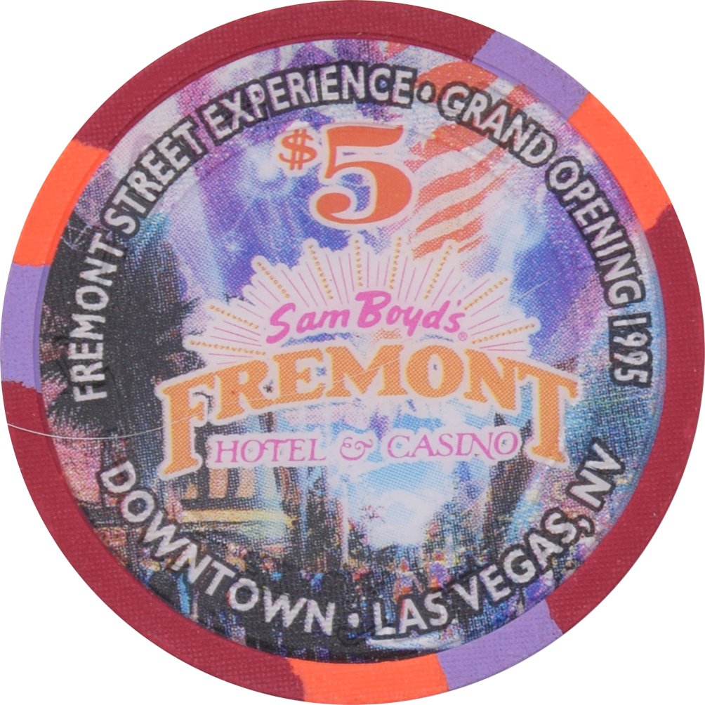 Fremont Casino Las Vegas Nevada $5 Fremont Street Experience Chip 1995