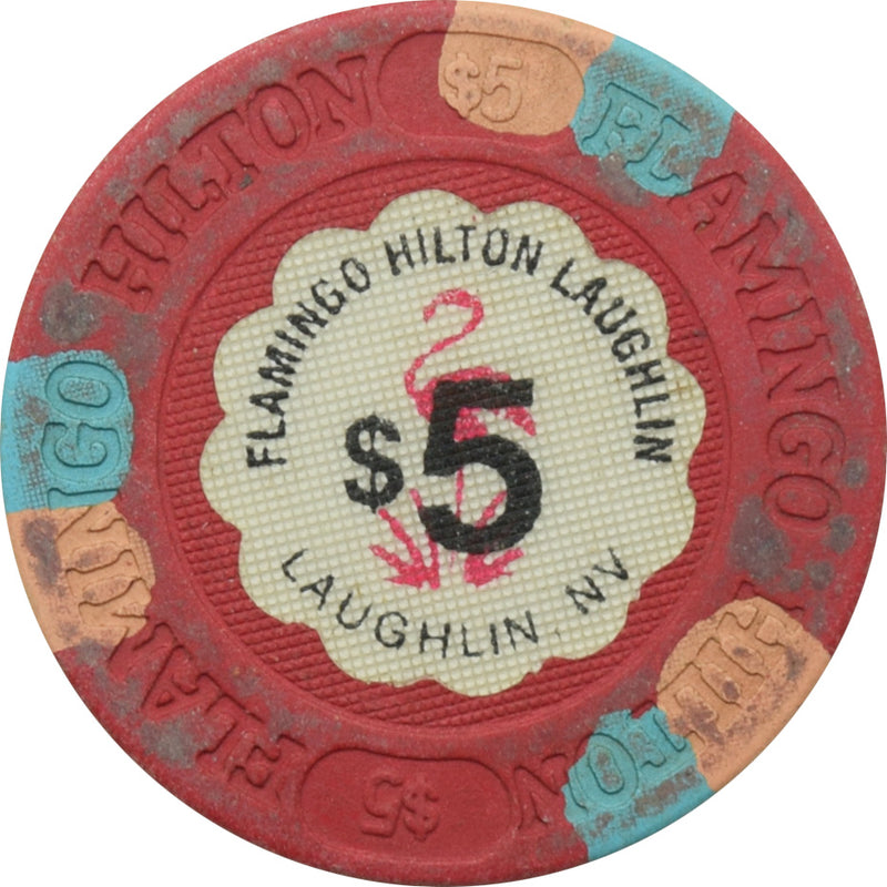 Flamingo Hilton Casino Laughlin Nevada $5 Chip 1990