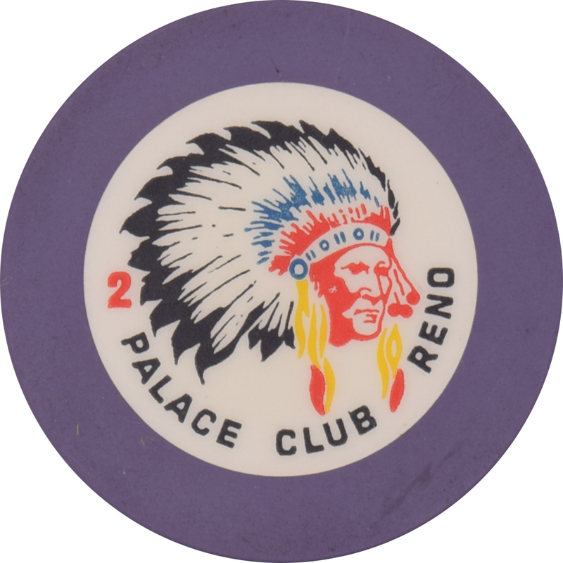 Palace Club Casino Reno Nevada Purple Roulette 2 Chip 1930s